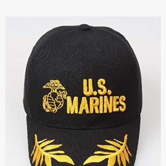 Marines Baseball Cap USAAmerican Flag Embroidered Washed Cotton Sunhat Black New - Picture 4 of 10